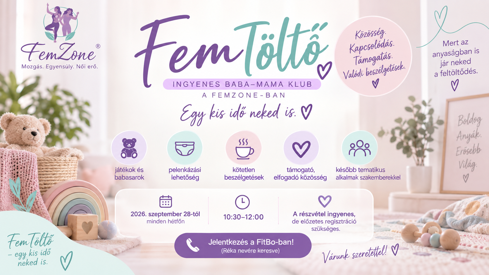 FemTöltő ingyenes baba–mama klub a FemZone-ban